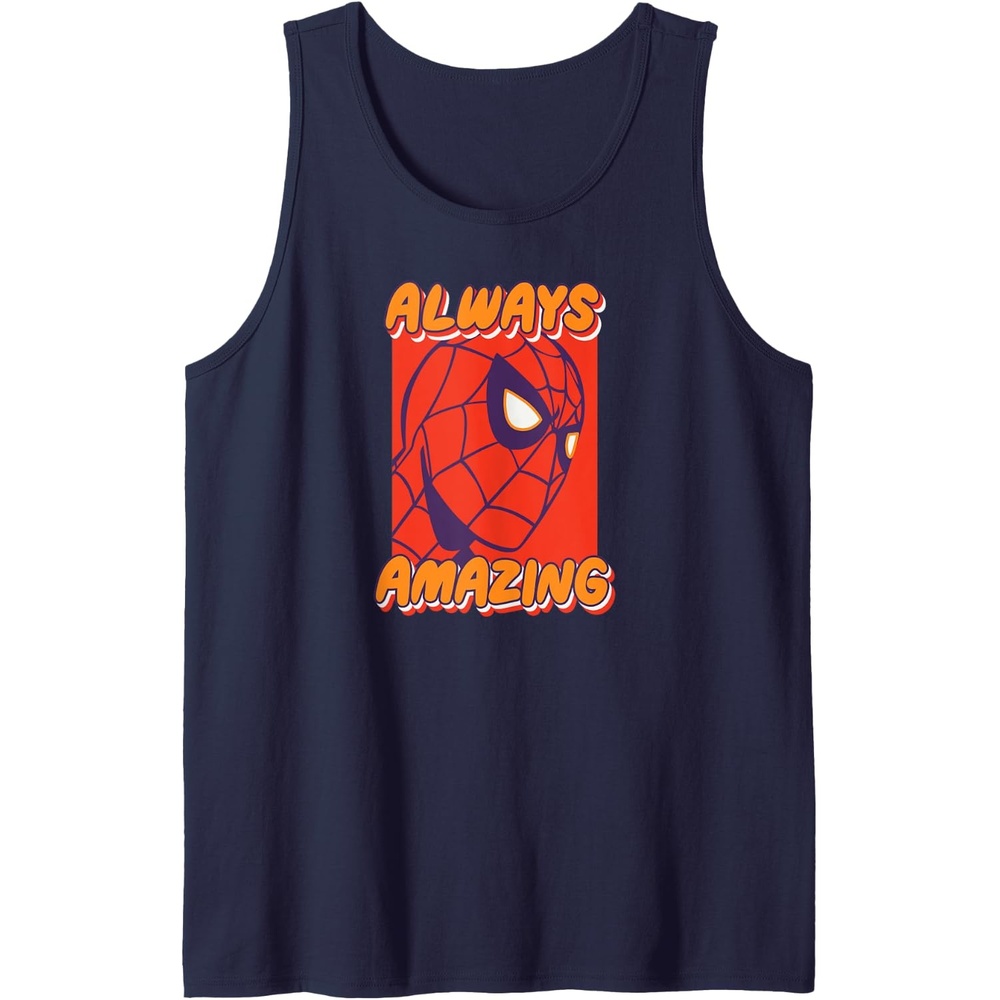 image:imageAmazon Essentials Marvel SpiderMan Always Amazing Boxed Portrait Tank TopNavy Blue