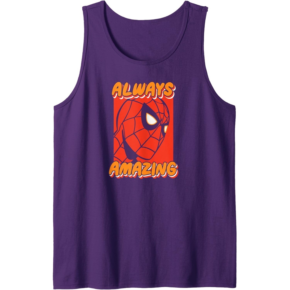 image:imageAmazon Essentials Marvel SpiderMan Always Amazing Boxed Portrait Tank TopPurple