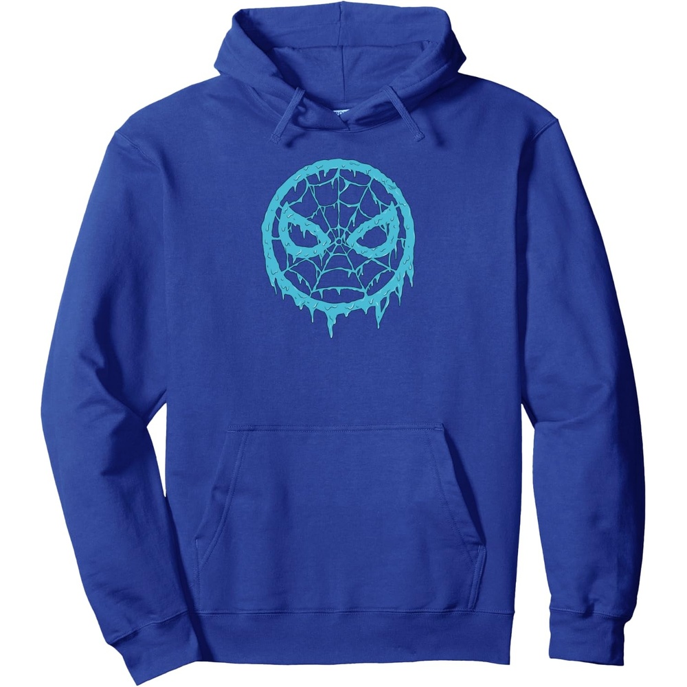 image:imageAmazon Essentials Marvel SpiderMan Dripping Blue Face Logo Pullover HoodieRoyal Blue