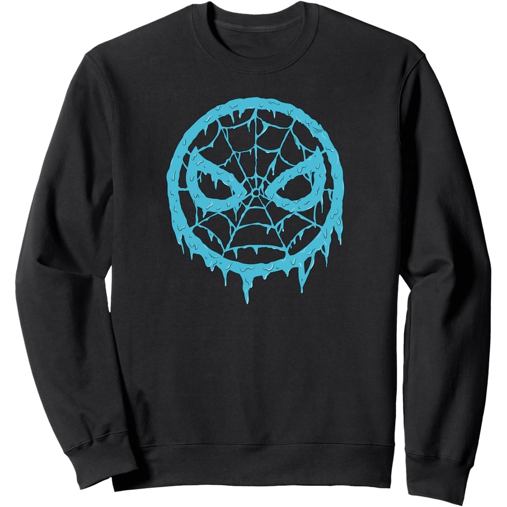 image:imageAmazon Essentials Marvel SpiderMan Dripping Blue Face Logo SweatshirtBlack