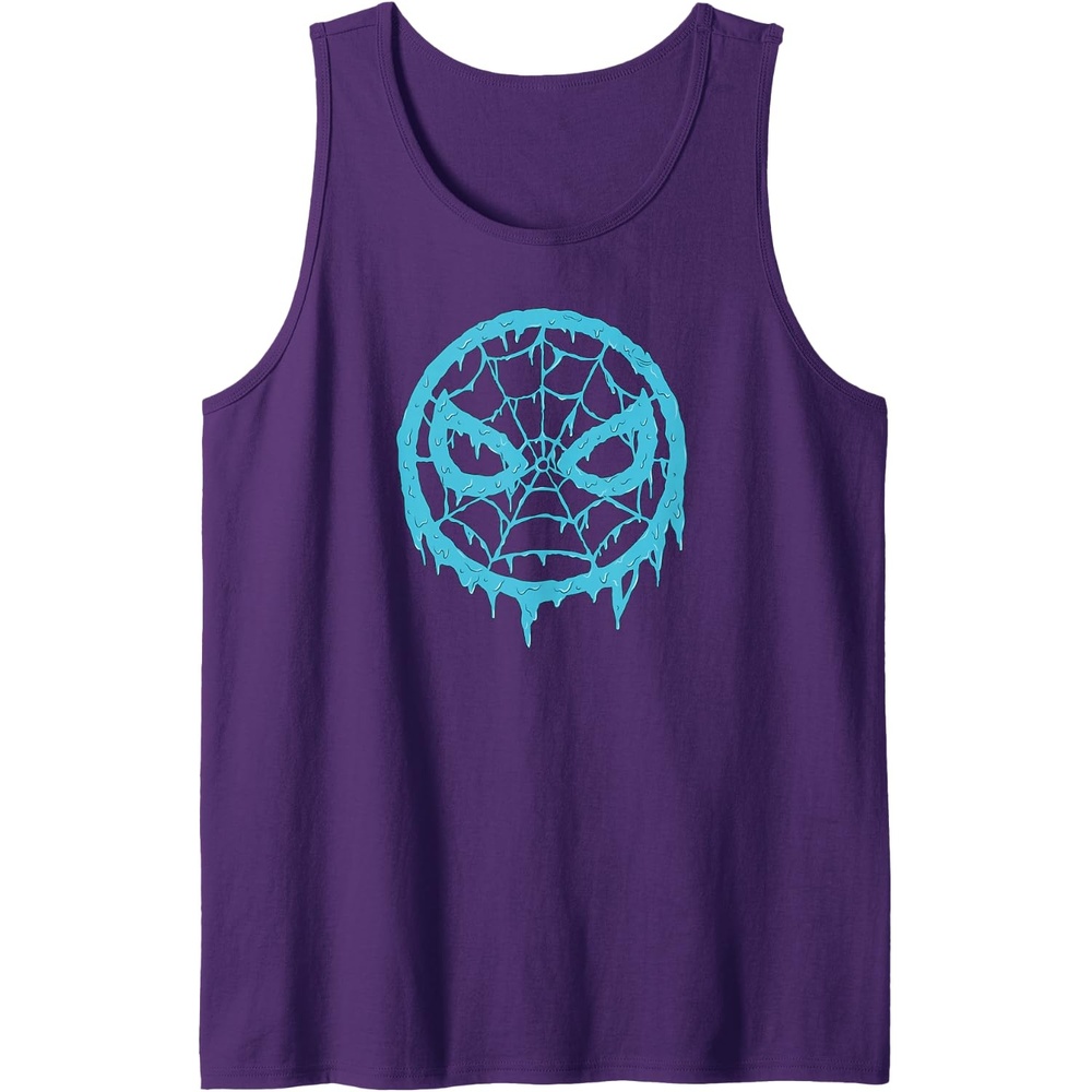 image:imageAmazon Essentials Marvel SpiderMan Dripping Blue Face Logo Tank TopPurple