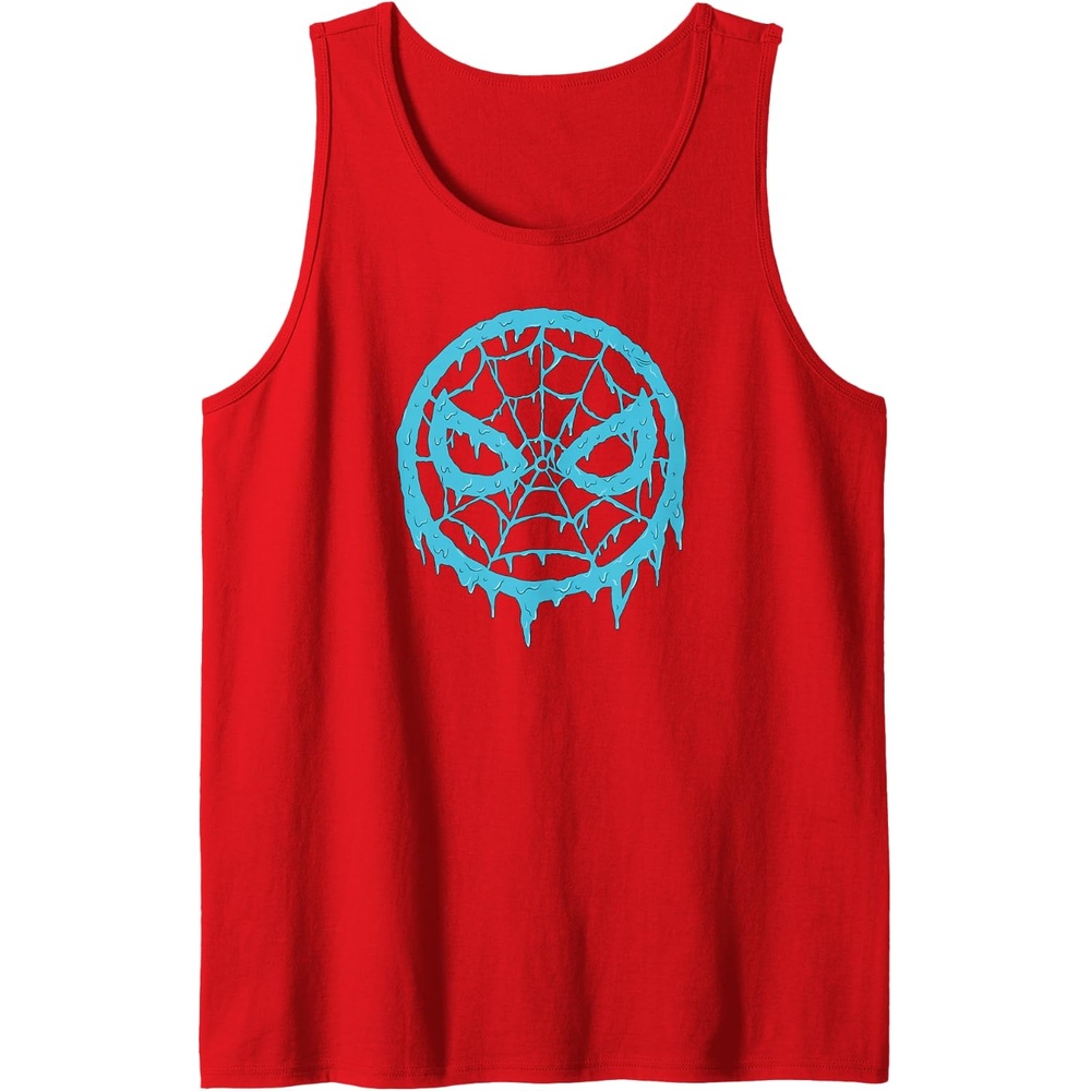 image:imageAmazon Essentials Marvel SpiderMan Dripping Blue Face Logo Tank TopRed