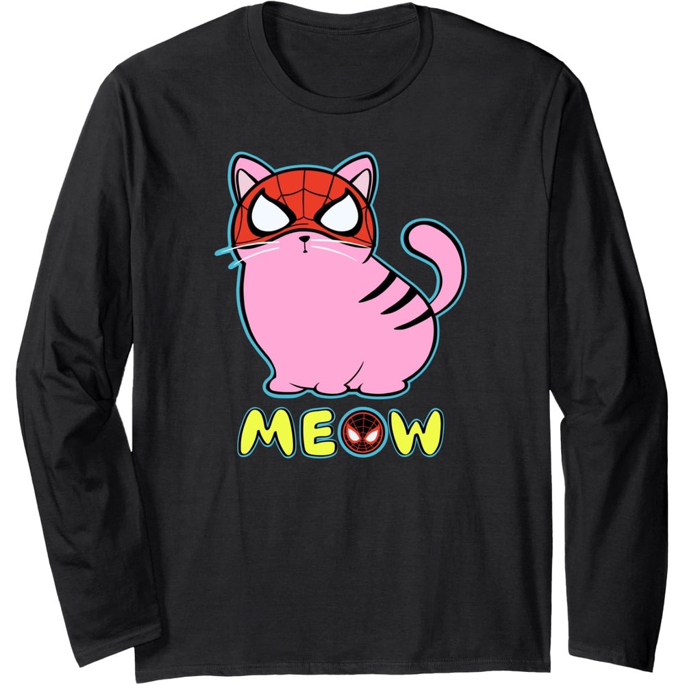 image:imageAmazon Essentials Marvel SpiderMan Miles Morales Cat with Mask Meow Long Sleeve TShirtBlack