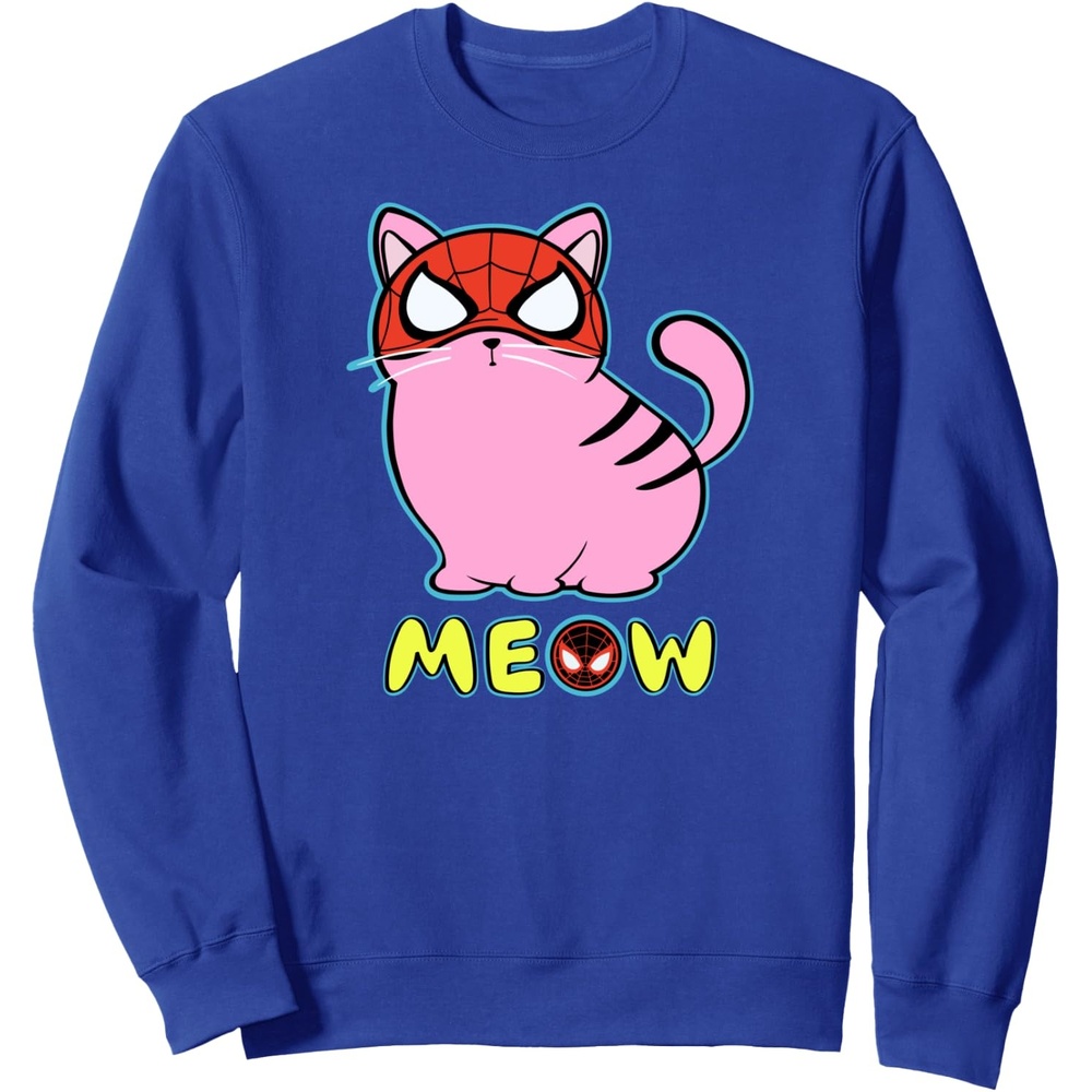 image:imageAmazon Essentials Marvel SpiderMan Miles Morales Cat with Mask Meow SweatshirtRoyal Blue