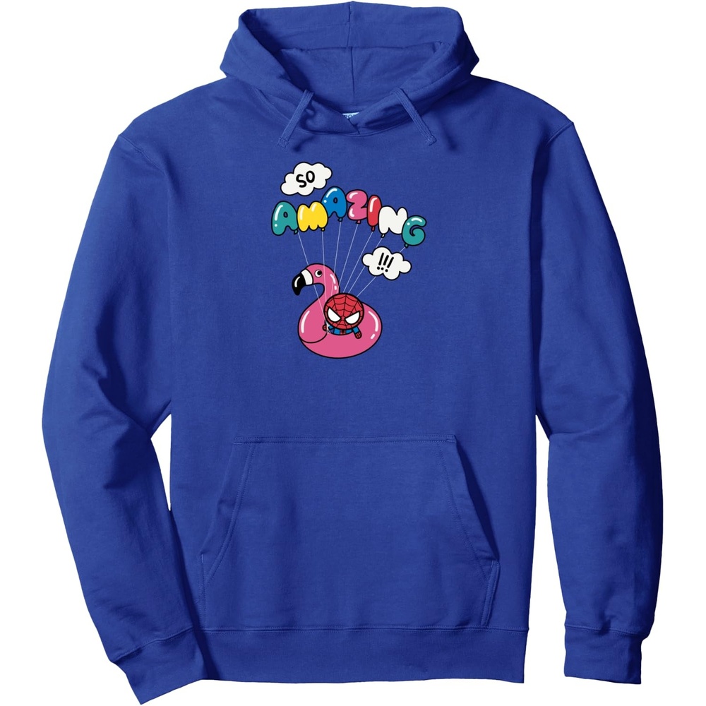image:imageAmazon Essentials Marvel SpiderMan in a Pool Floatie So Amazing Pullover HoodieRoyal Blue
