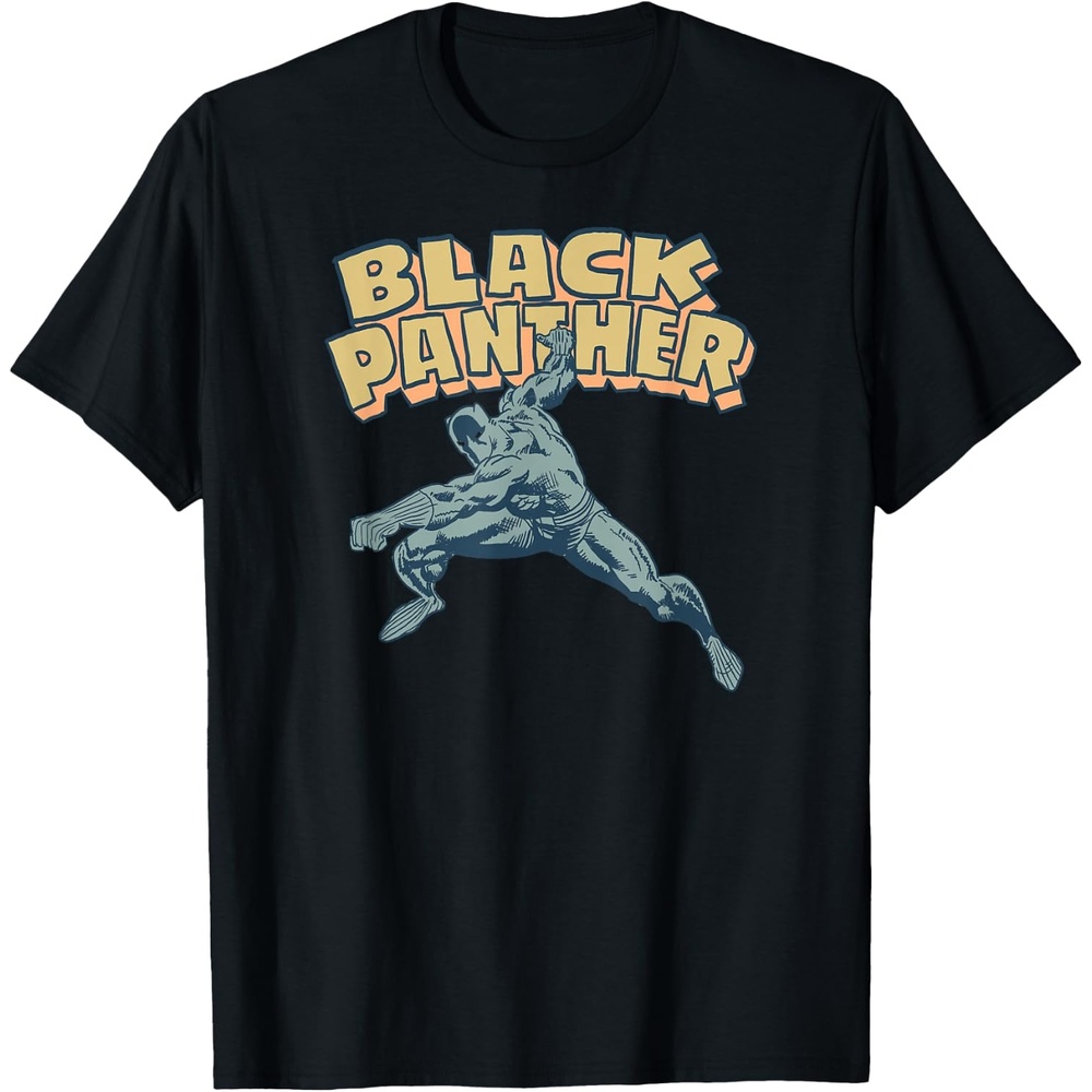 image:imageAmazon Essentials Mens MARVEL BLACK PANTHER COMIC POSE TShirt Black SmallBlack
