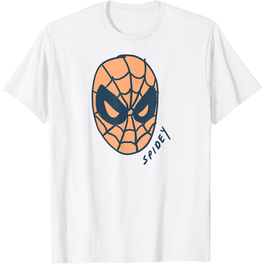 image:imageAmazon Essentials Mens MARVEL SPIDERMAN SPIDEY MASK TShirt White SmallWhite