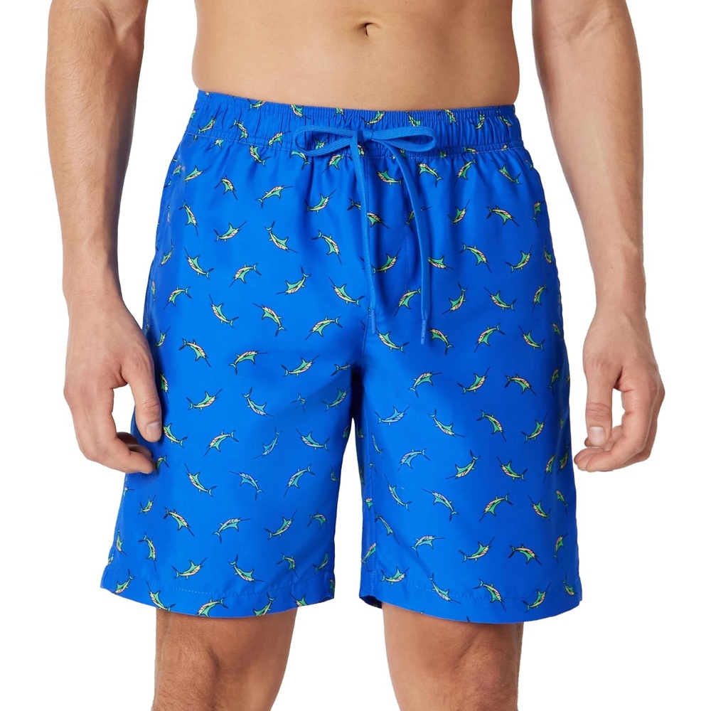 image:imageAmazon Essentials Mens Mens 9 QuickDry Lightweight Breathable Swim Trunk with Mesh LinerBright Blue Swordfish