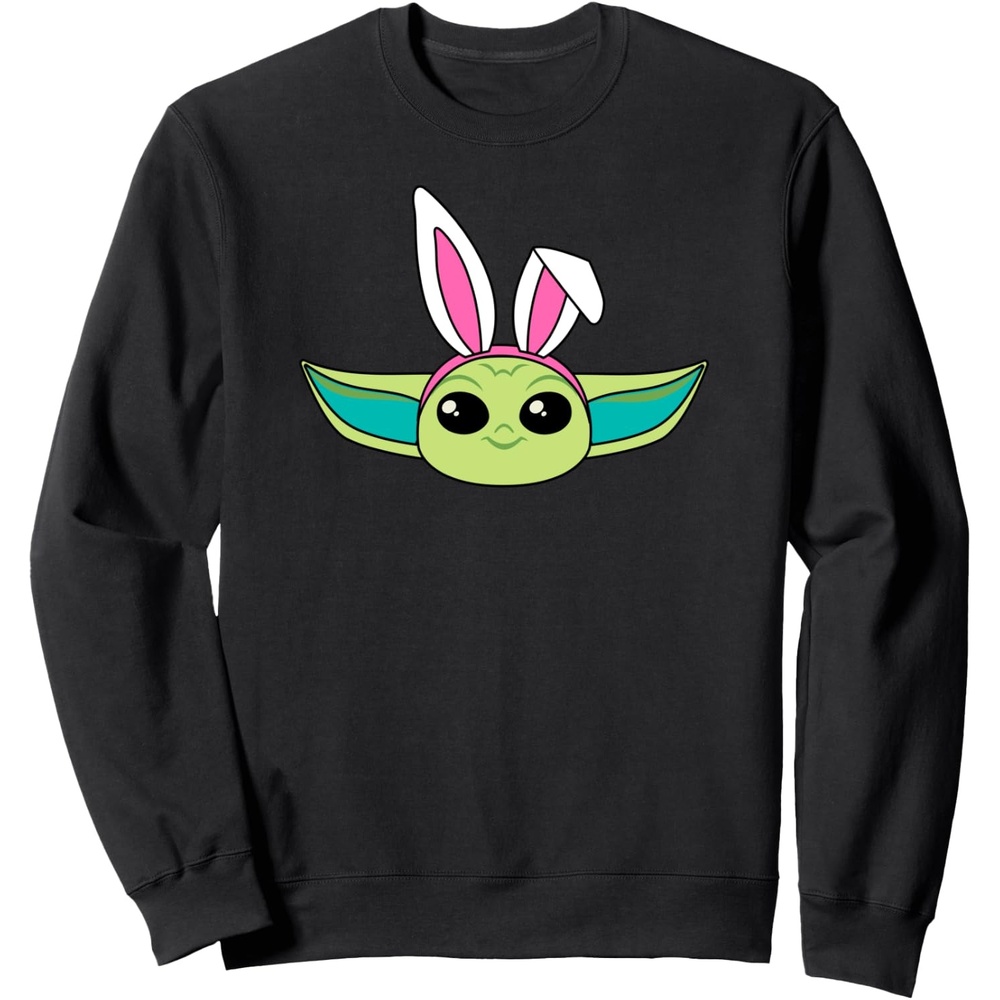 image:imageAmazon Essentials The Mandalorian Grogu Spring Easter Bunny Ears SweatshirtBlack