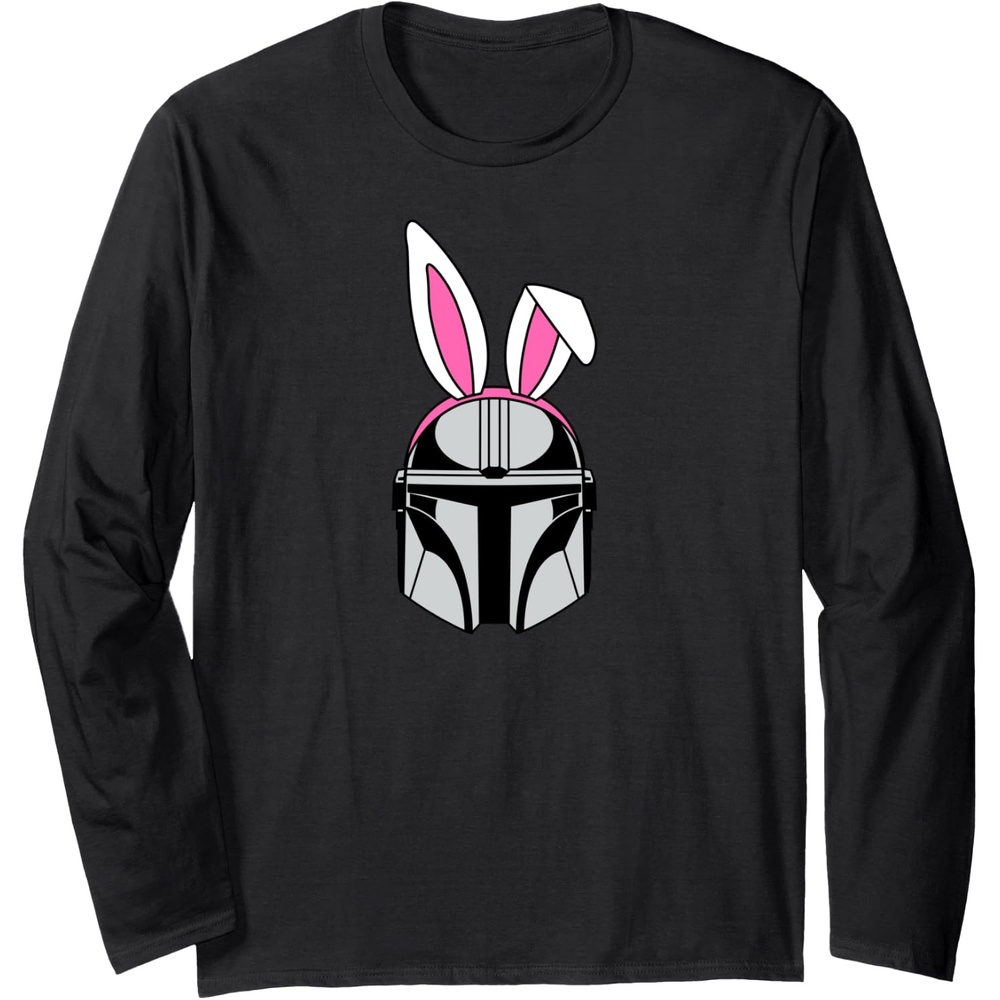 image:imageAmazon Essentials The Mandalorian Helmet Spring Easter Bunny Ears Long Sleeve TShirtBlack