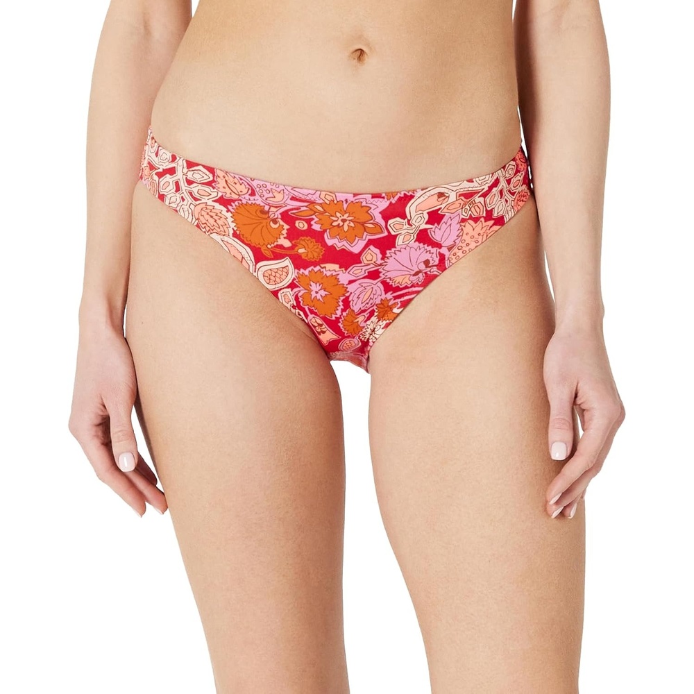 image:imageAmazon Essentials Womens Classic Full Coverage Bikini Swimsuit BottomBright Red Multi Folk Floral