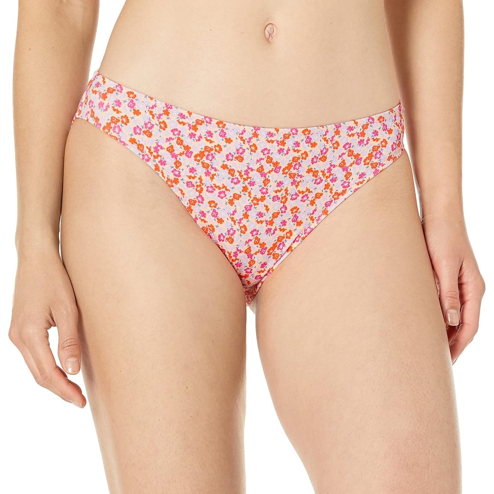 image:imageAmazon Essentials Womens Classic Full Coverage Bikini Swimsuit BottomPale Peach Micro Floral
