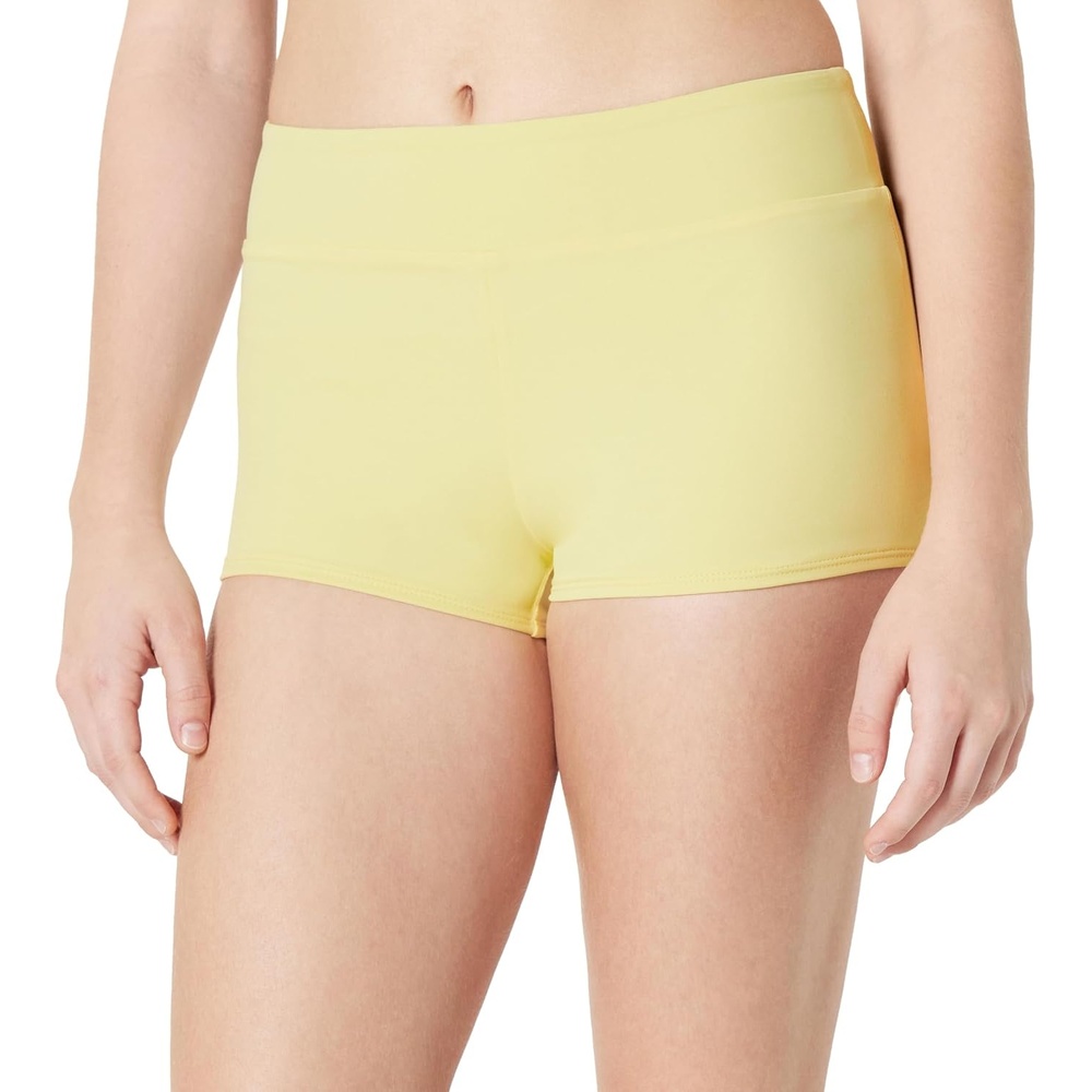 image:imageAmazon Essentials Womens High Rise Boy Short Swim Bikini BottomLight Yellow