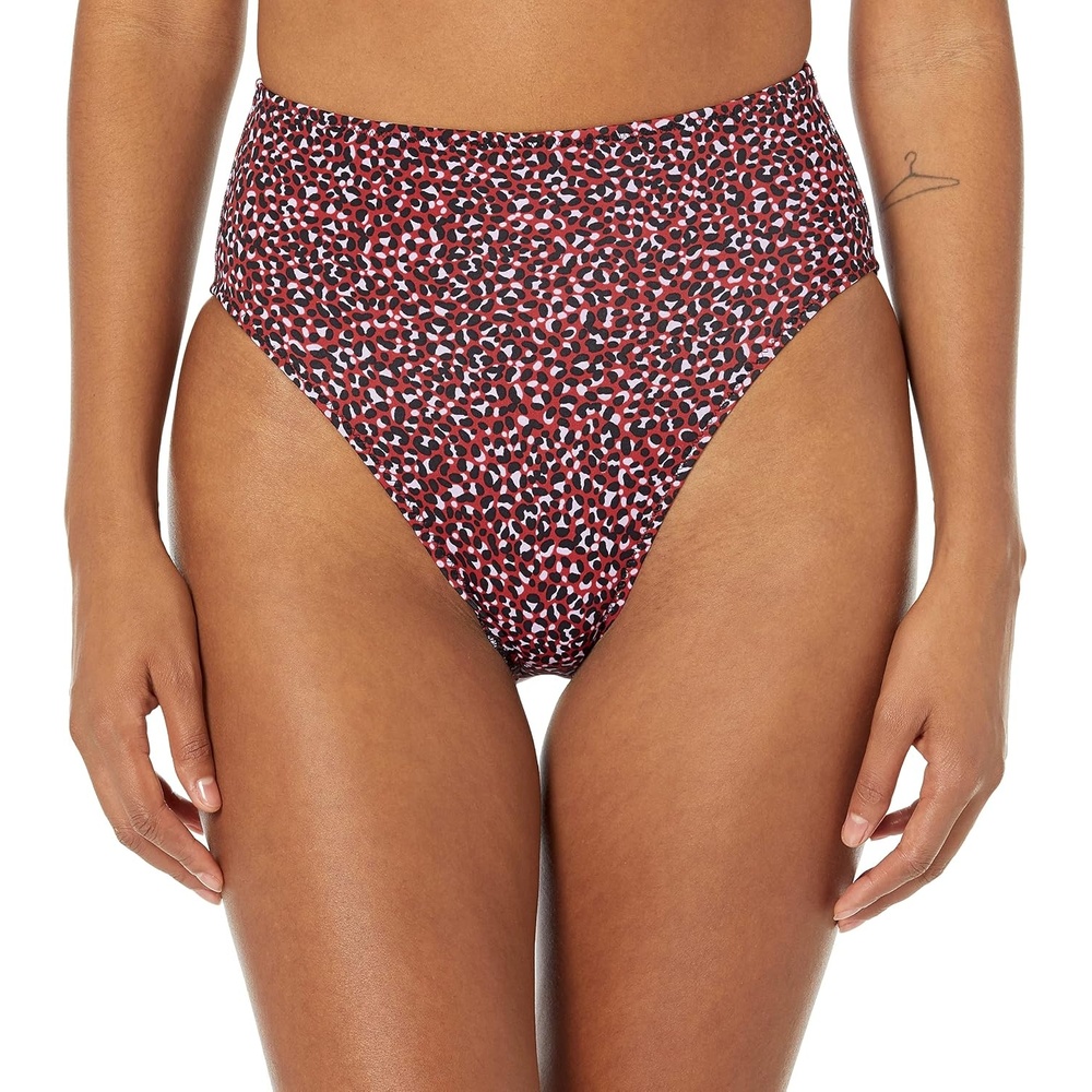 image:imageAmazon Essentials Womens High Waist High Leg Bikini BottomBrick Red Leopard