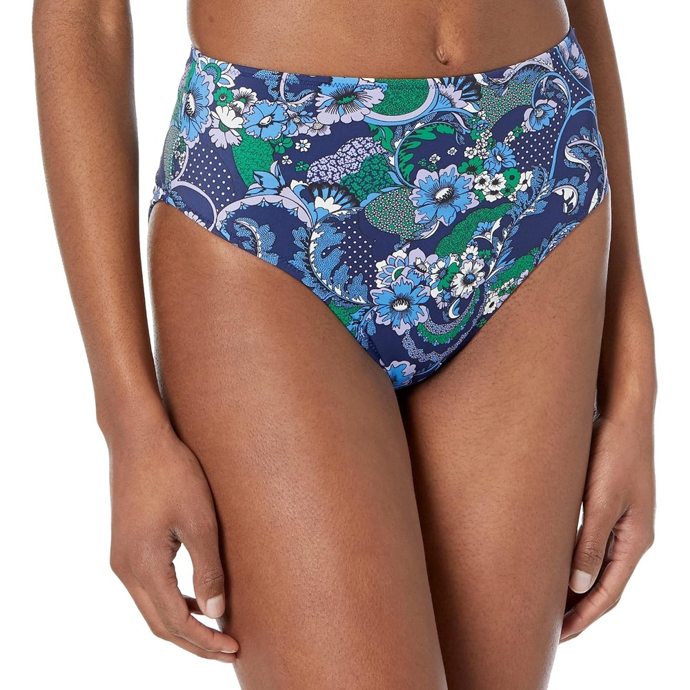image:imageAmazon Essentials Womens High Waist High Leg Bikini BottomDeep Blue Paisley