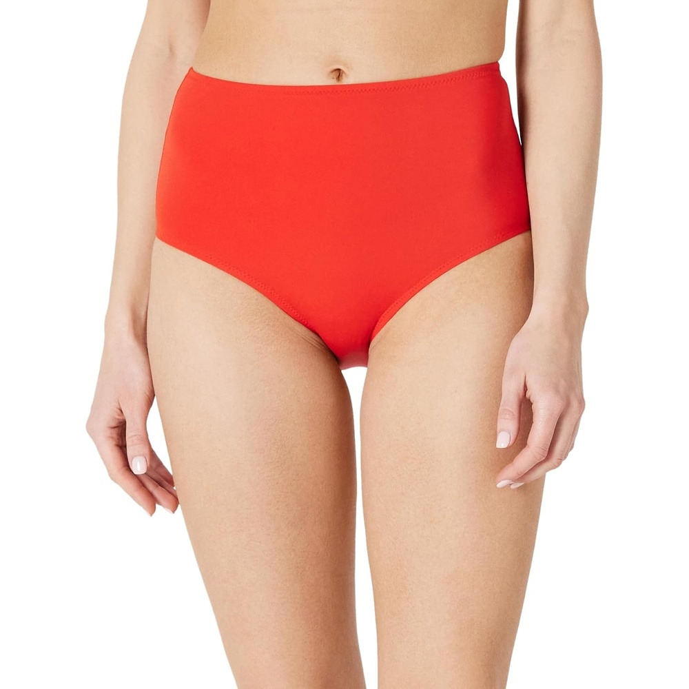 image:imageAmazon Essentials Womens High Waist Swim Bottom Available in Plus SizeBright Poppy Red
