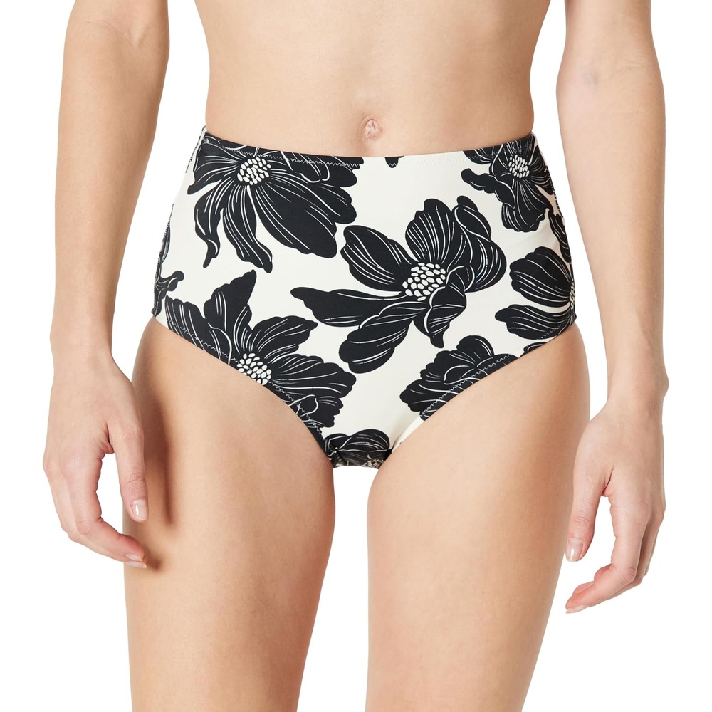 image:imageAmazon Essentials Womens High Waist Swim Bottom Available in Plus SizeCream Black Floral