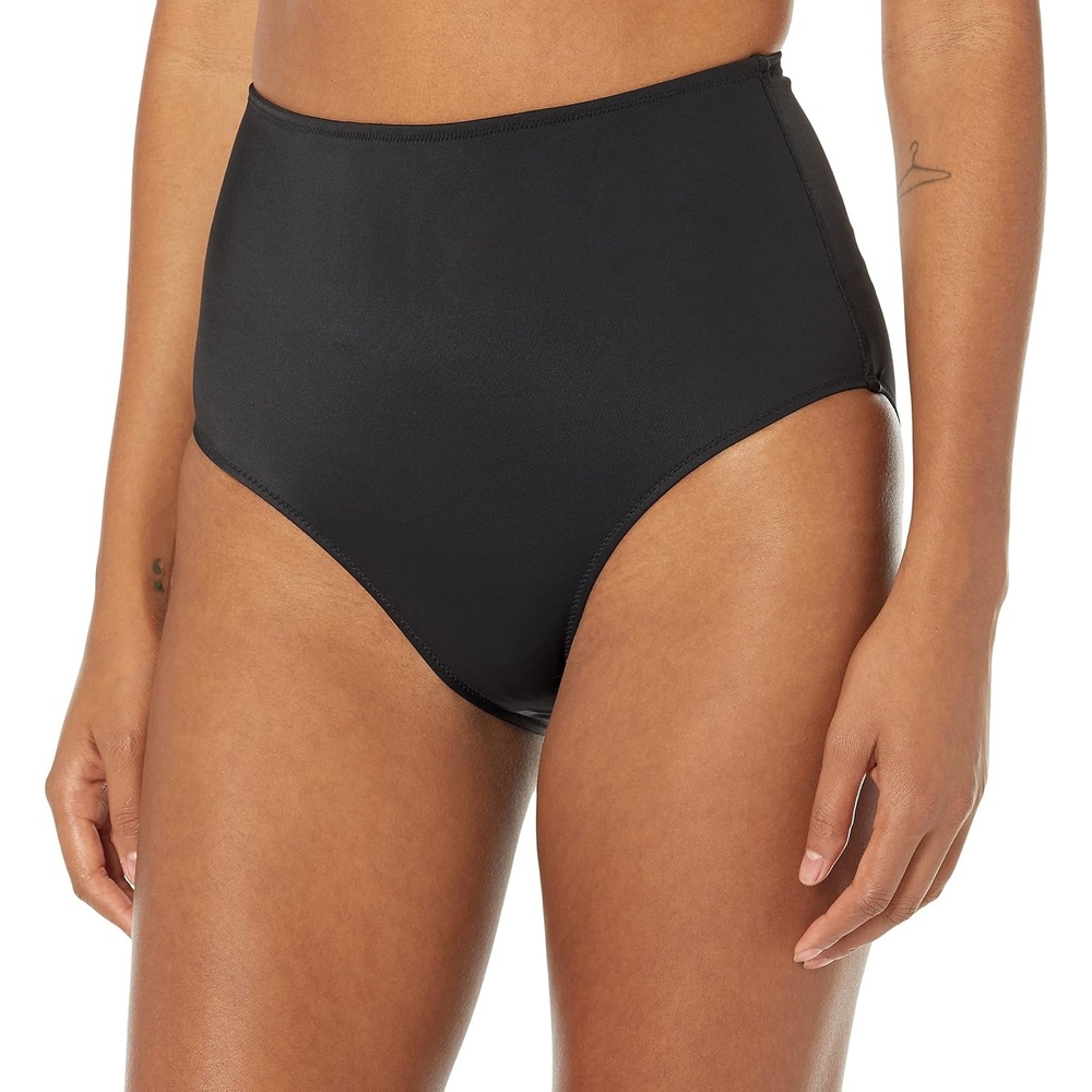 image:imageAmazon Essentials Womens High Waist Swim Bottom Available in Plus SizeWashed Black