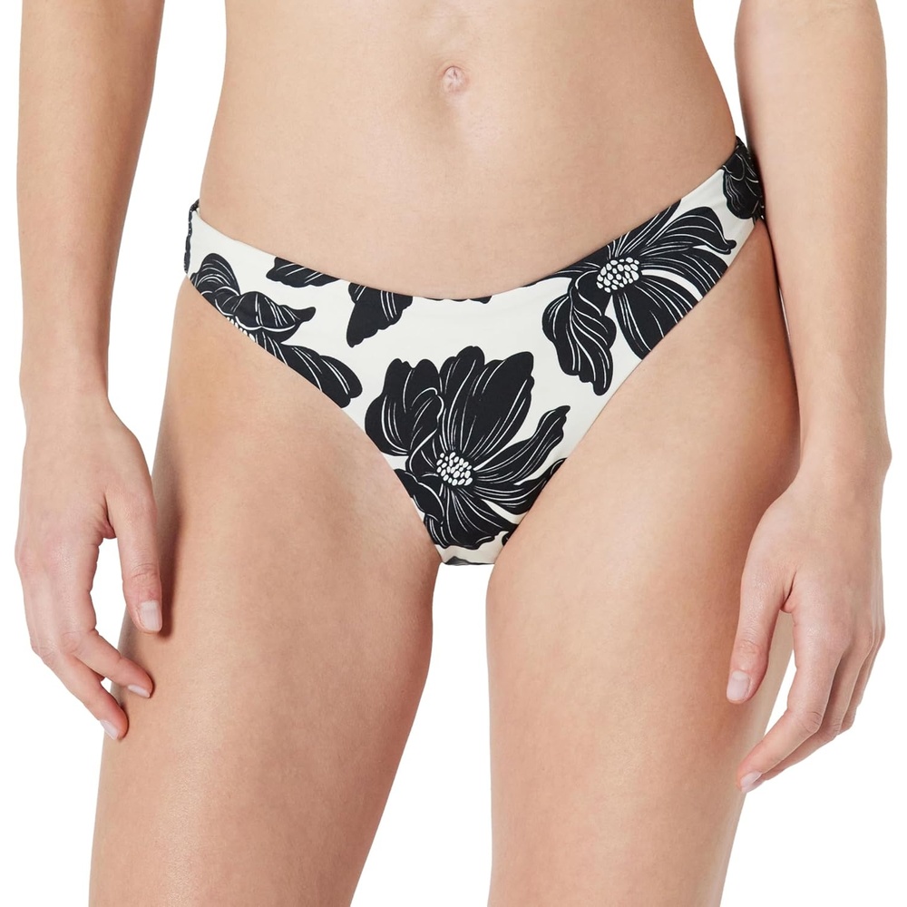 image:imageAmazon Essentials Womens HighRise HighLeg Swim Bikini BottomCream Black Floral
