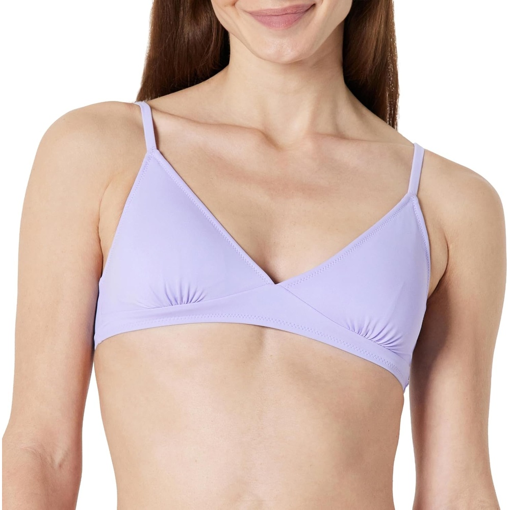 image:imageAmazon Essentials Womens LightSupport Triangle Bikini Swimsuit Top with Adjustable StrapsLavender
