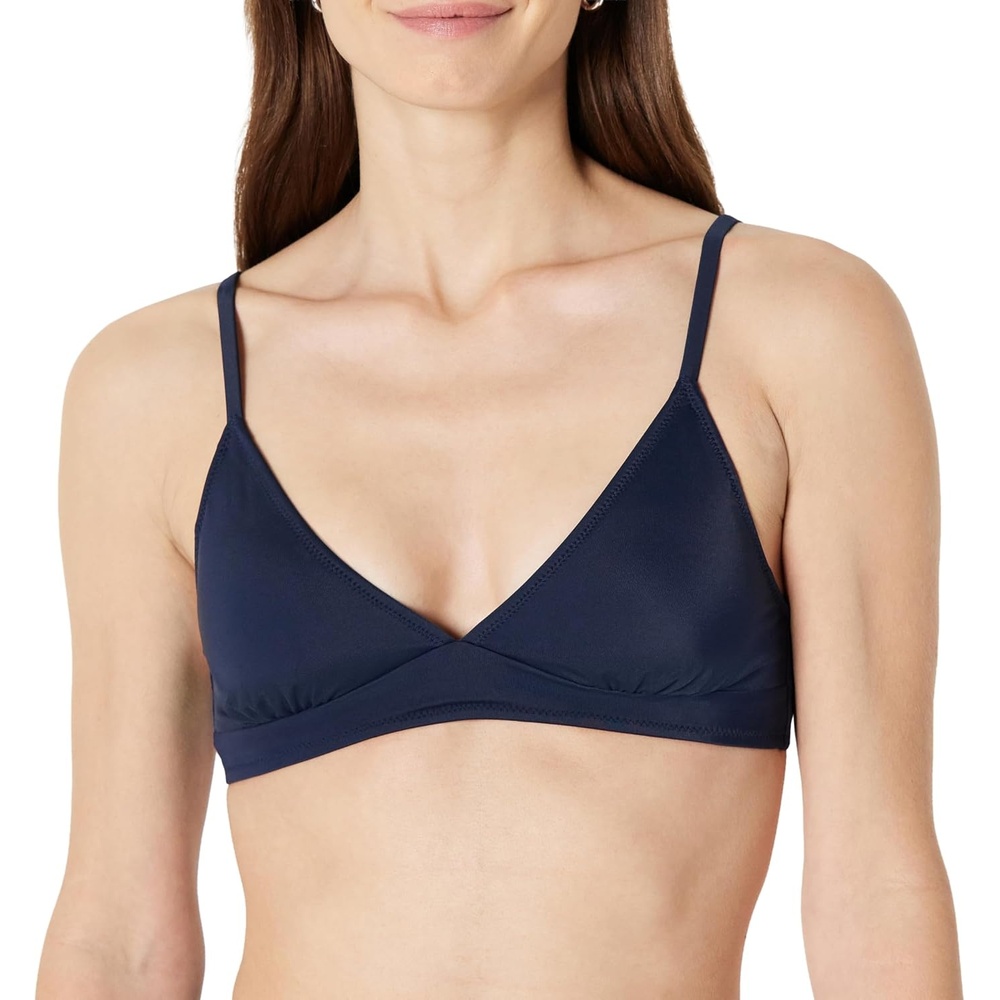 image:imageAmazon Essentials Womens LightSupport Triangle Bikini Swimsuit Top with Adjustable StrapsNavy