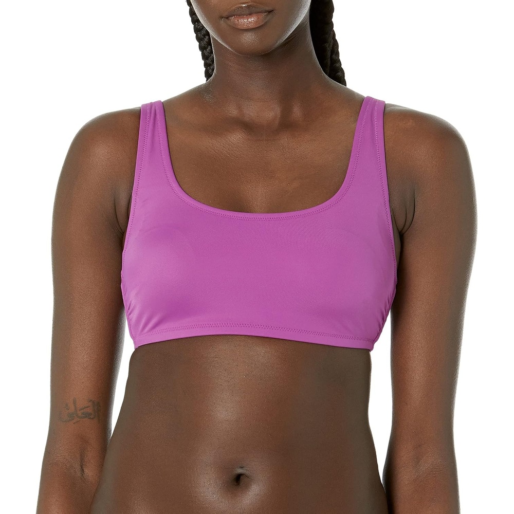 image:imageAmazon Essentials Womens Scoop Neck Swim Crop TopViolet