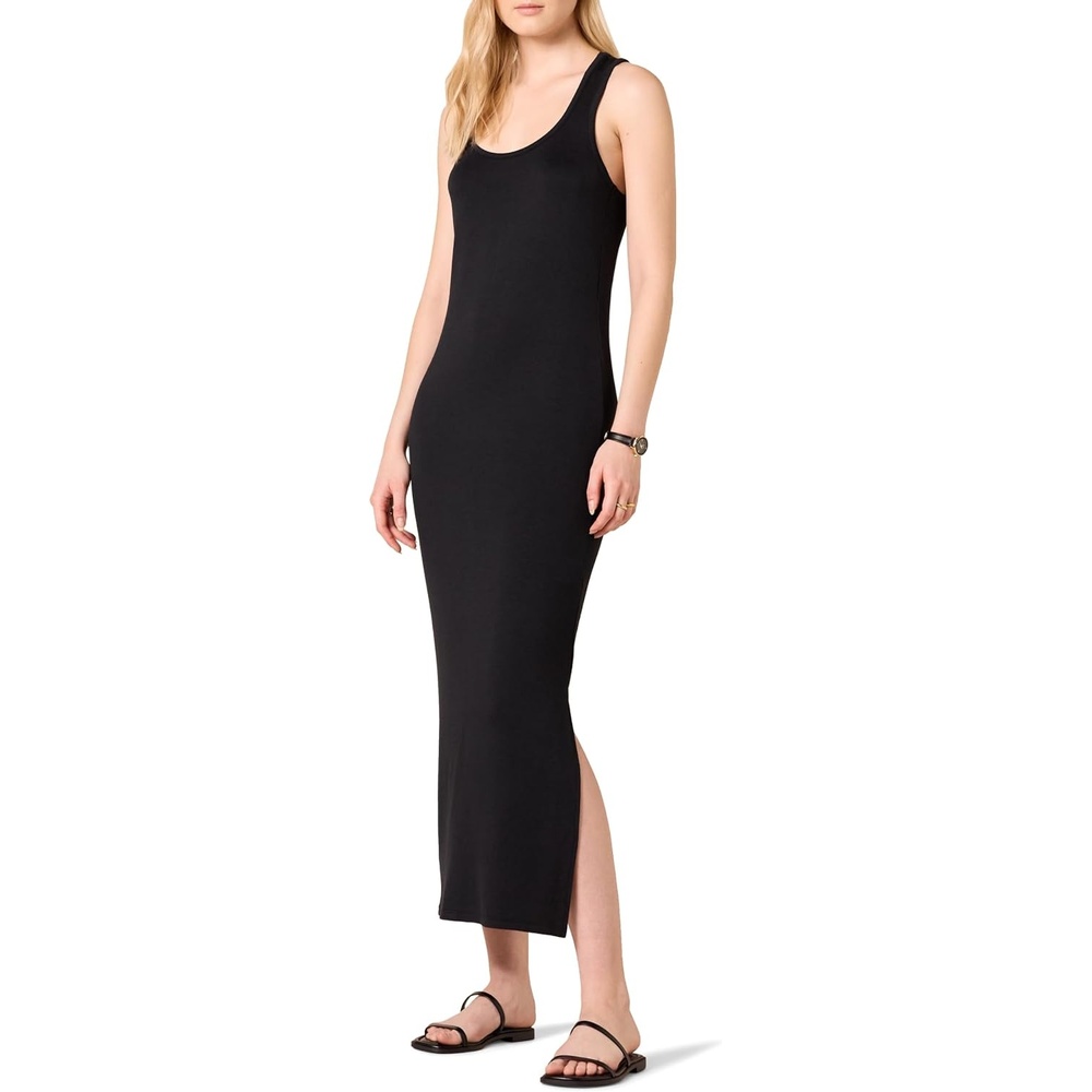 image:imageAmazon Essentials Womens Supersoft Terry Racerback Maxi Dress Previously Daily RitualBlack
