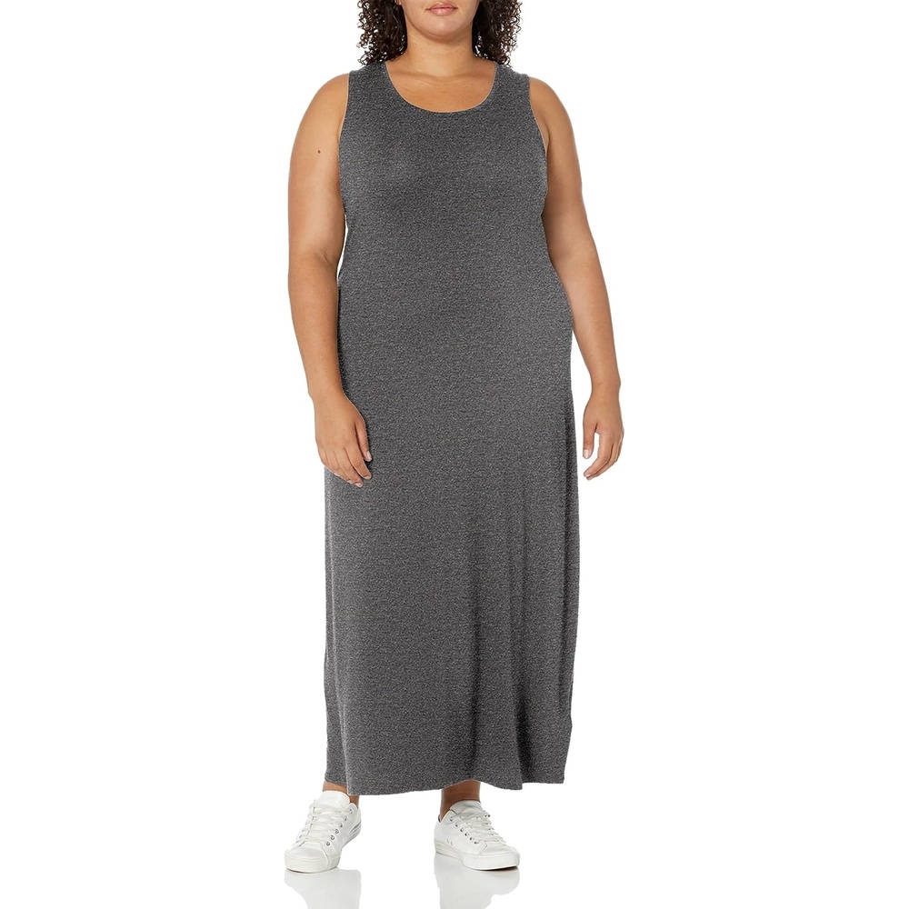 image:imageAmazon Essentials Womens Tank Maxi DressCharcoal Heather