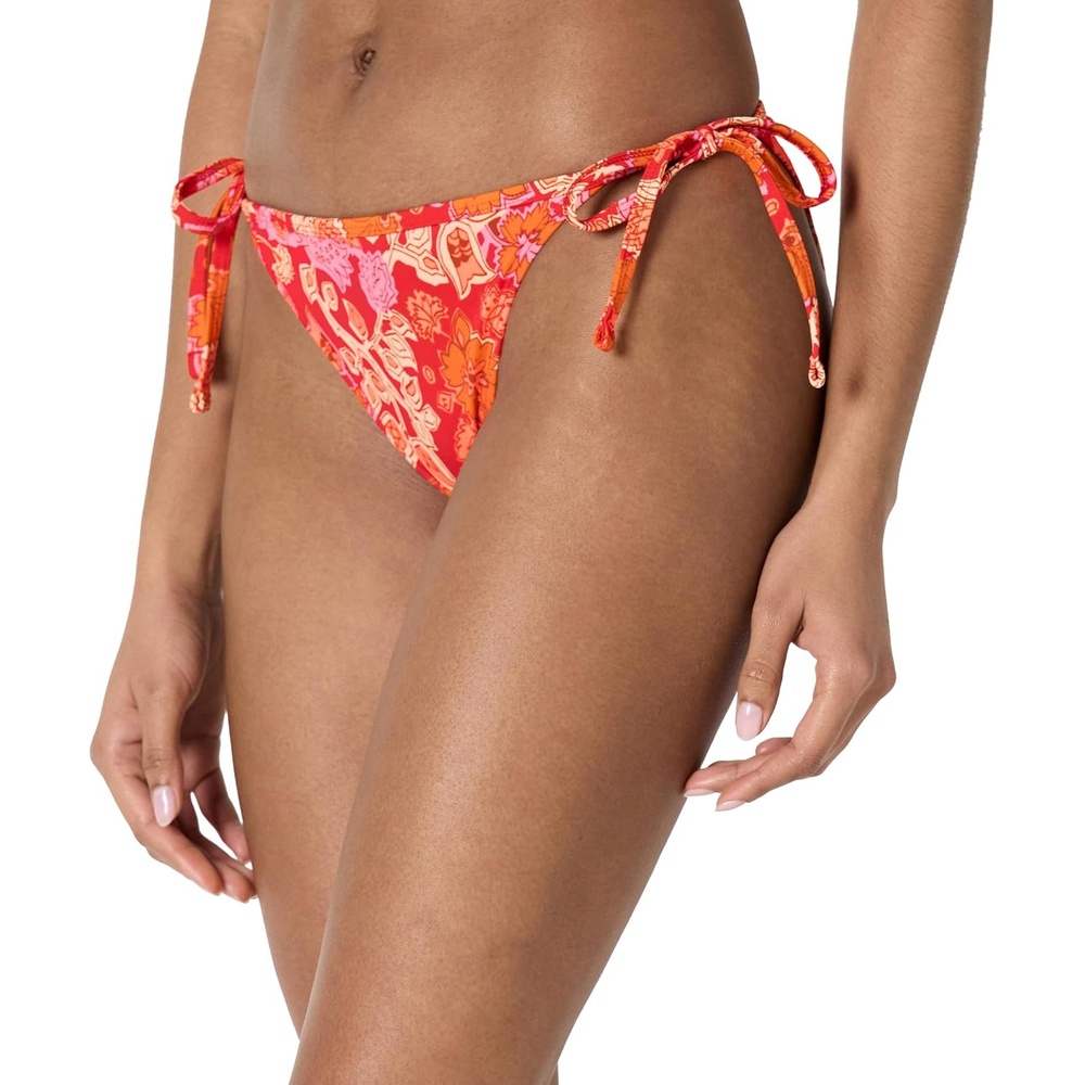 image:imageAmazon Essentials Womens Tie Side Bikini BottomBright Red Multi Folk Floral