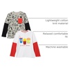 Amazon Essentials Disney | Marvel | Star Wars Boys and Toddlers’ Long-Sleeve 2-in-1 T-Shirts, Pack of 2(2-pack Marvel Burger)