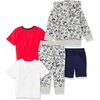 Amazon Essentials Disney | Marvel | Star Wars Boys and Toddlers’ Outfit Sets, Pack of 5(Mickey Snacks)