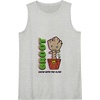 Amazon Essentials Guardians of the Galaxy Groot Grow With The Flow Tank Top(Heather Grey)