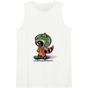 Amazon Essentials Guardians of the Galaxy Skateboarding Rocket Tank Top(White)