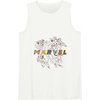 Amazon Essentials Marvel Avengers Hand-Drawn Multi Hero Collage Tank Top(White)