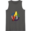 Amazon Essentials Marvel Avengers Multi Hero Logo Collage Tank Top(Dark Heather Grey)