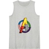 Amazon Essentials Marvel Avengers Multi Hero Logo Collage Tank Top(Heather Grey)