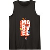 Amazon Essentials Marvel Block Letters With Five Tiny Super Heroes Tank Top(Black)