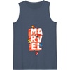 Amazon Essentials Marvel Block Letters With Five Tiny Super Heroes Tank Top(Navy Blue)