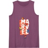 Amazon Essentials Marvel Block Letters With Five Tiny Super Heroes Tank Top(Purple)