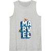 Amazon Essentials Marvel Block Letters With Three Tiny Super Heroes Tank Top(Heather Grey)