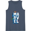 Amazon Essentials Marvel Block Letters With Three Tiny Super Heroes Tank Top(Navy Blue)