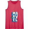 Amazon Essentials Marvel Block Letters With Three Tiny Super Heroes Tank Top(Red)