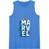 Amazon Essentials Marvel Block Letters With Three Tiny Super Heroes Tank Top(Royal Blue)