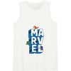 Amazon Essentials Marvel Block Letters With Three Tiny Super Heroes Tank Top(White)