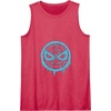 Amazon Essentials Marvel Spider-Man Dripping Blue Face Logo Tank Top(Red)