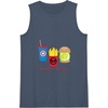 Amazon Essentials Marvel Super Heroes Super Meal Burger and Fries Tank Top(Navy Blue)