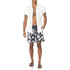 Amazon Essentials Men’s Men’s 9″ Quick-Dry Lightweight Breathable Swim Trunk with Mesh Liner(Black Hibiscus Flower)