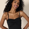 Amazon Essentials Women’s Bandeau One Piece Swimsuit(Black)