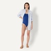 Amazon Essentials Women’s Bandeau One Piece Swimsuit(Deep Blue)