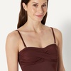 Amazon Essentials Women’s Bandeau One Piece Swimsuit(Deep Brown)